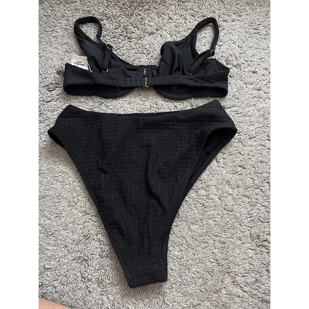 Abercrombie & Fitch High Apex Underwire Bikini Top & High Leg Cheeky Bottom